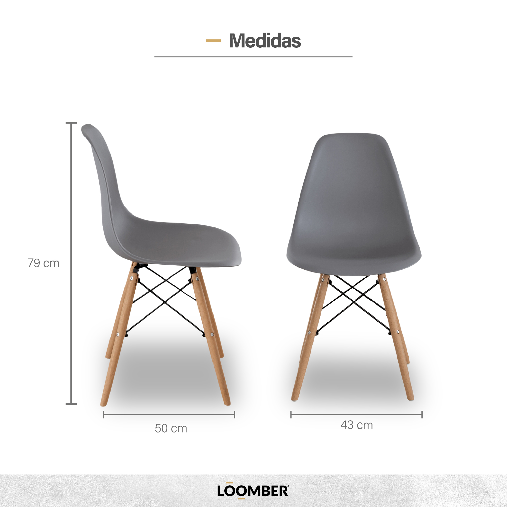 Foto 4 | Silla Bruselas Gris Set De 4