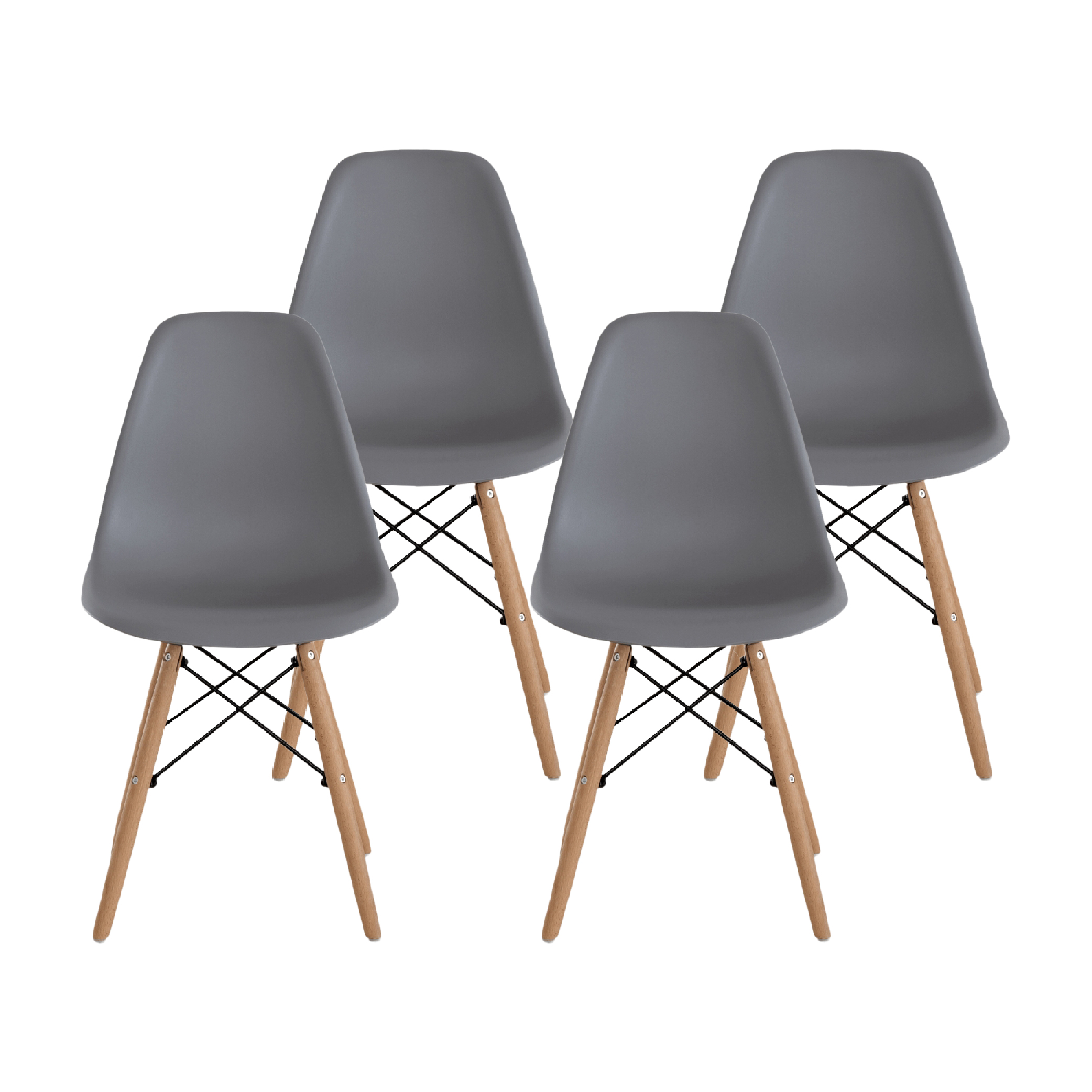 Foto 5 | Silla Bruselas Gris Set De 4