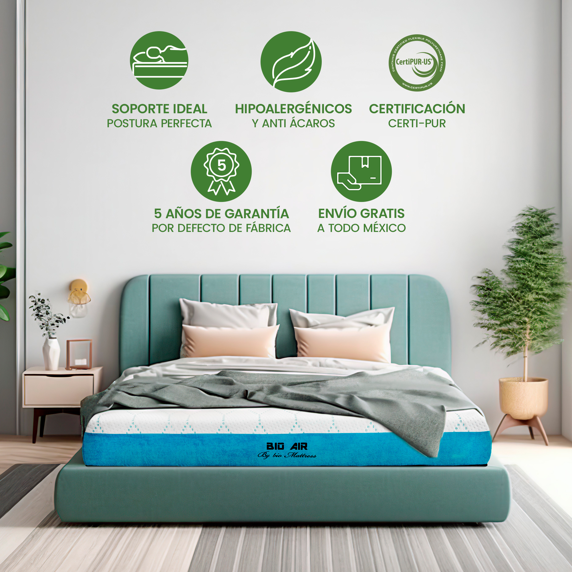 Foto 4 | Colchón Queen Size En Caja Bio Air De Memory Foam