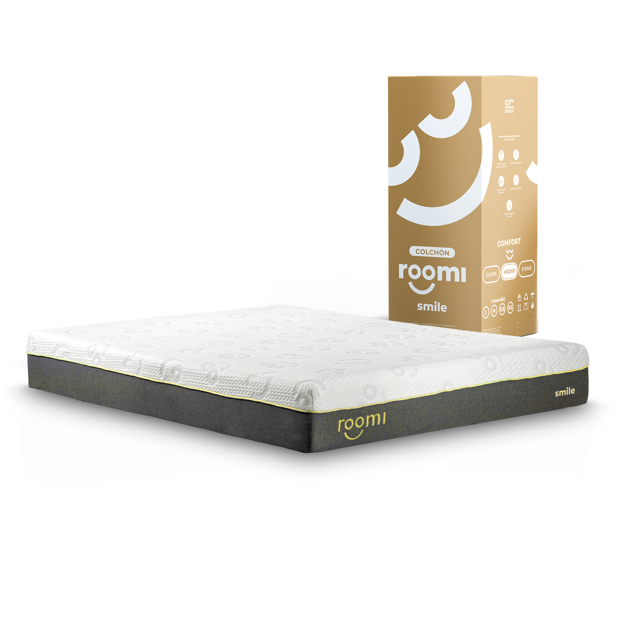 Colchón Roomi Smile Queen Size De Memory Foam Confort Medio