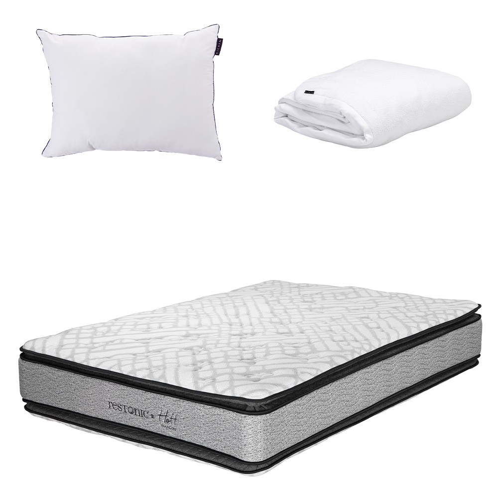 Colchón Restonic Hoff King Size + Almohada One + Protector Cloud