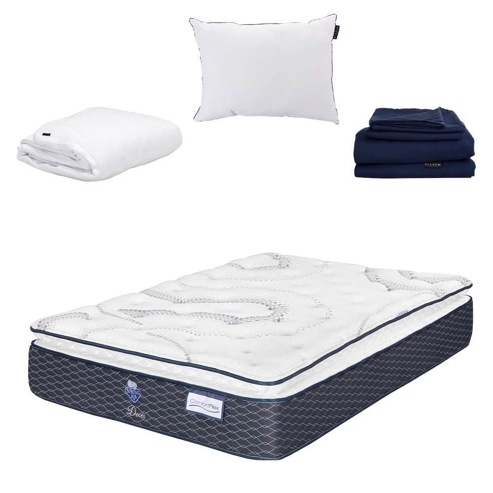 Colchón Spring Air Dover King Size + Almohada One + Protector Cloud + Sábanas Softy $10,349