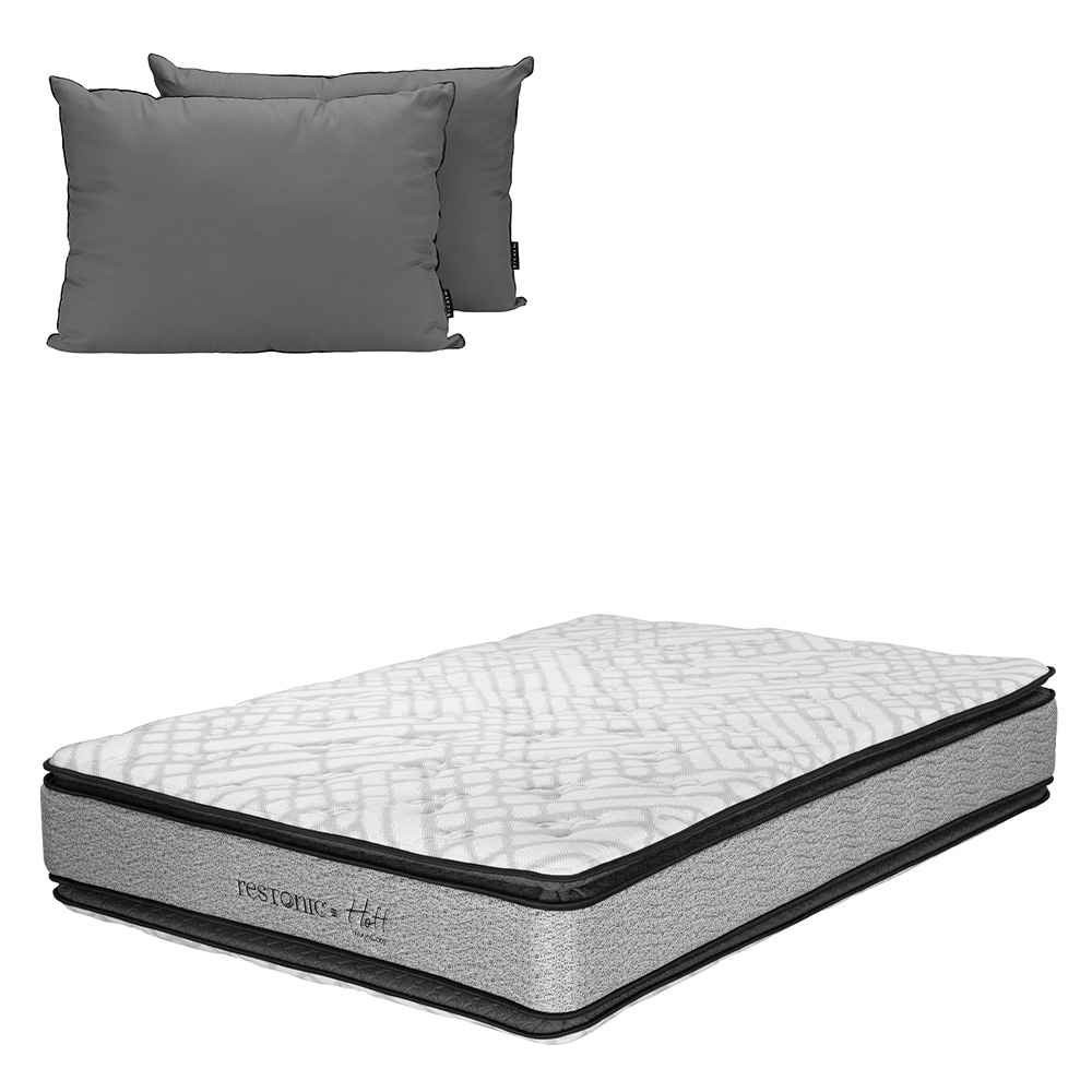 Colchón Restonic Hoff Queen Size más Almohada 2 pack