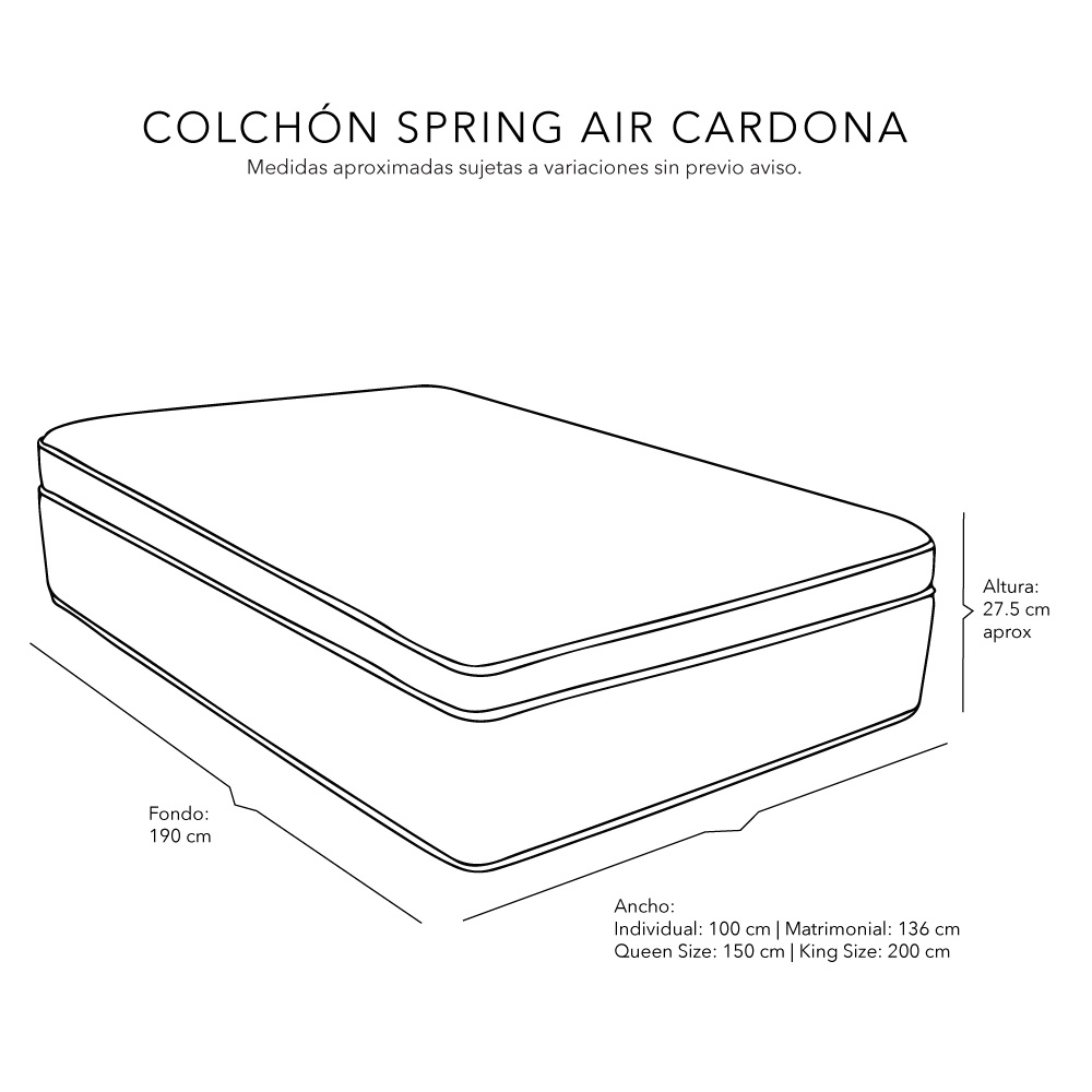 Foto 5 | Colchón Spring Air Cardona Queen Size + Almohadas 2pack Dicasa