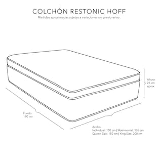 Foto 6 | Colchón Restonic Hoff Matrimonial más Almohada 2 pack