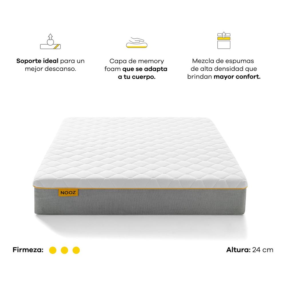 Foto 5 pulgar | Colchón Queen Nooz Espumas Memory Foam High Support