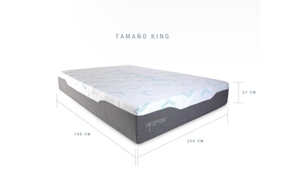 Foto 8 | Sognare Sense Colchón King Size Híbrido de Memory Foam y Gel Densidad Semi Firme Fresco con Funda Removible Lavable.
