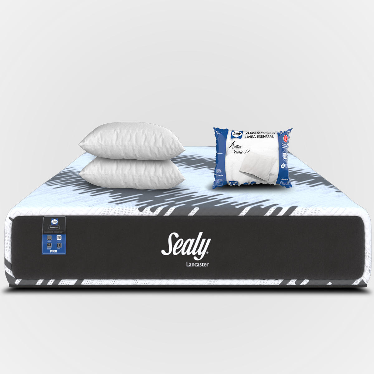 Colchón Sealy King Size Lancas + 2 Almohadas Sealy Active