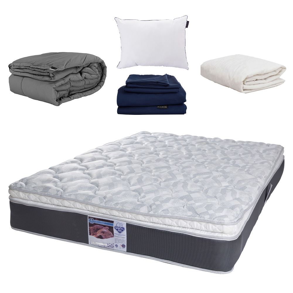 Foto 1 | Colchón Dicasa Marte + Almohada One + Protector Cloud + Sabanas Softy + Edredon Homy King Size