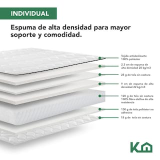 Foto 3 | Colchón Individual Caja 12cm Memory Foam Espuma Alta Densida
