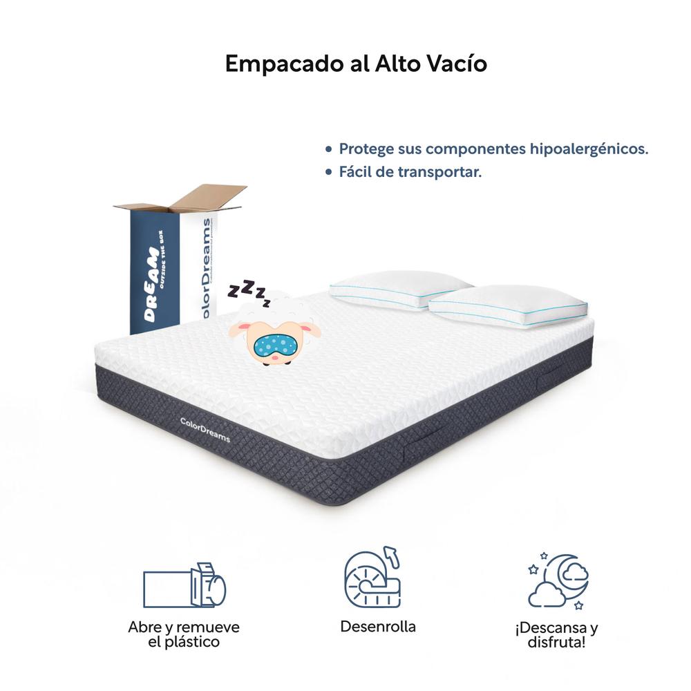 Foto 7 | Colchón Matrimonial Memory Foam + Almohada Poliéster Set 3pz