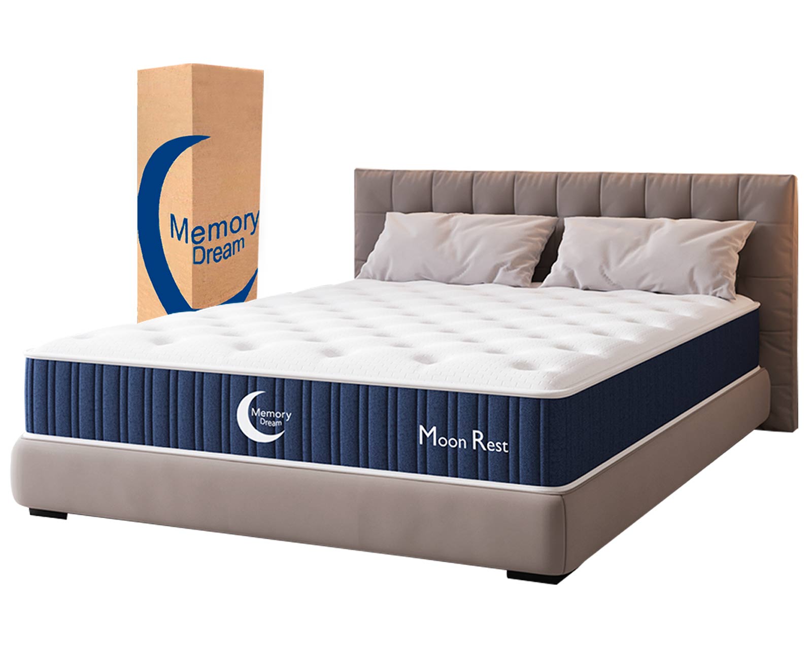 Colchón Individual, Híbrido De 2 Tecnologías: Memory Foam Y Resortes Independientes Para Un Mayor Comfort ,en Caja