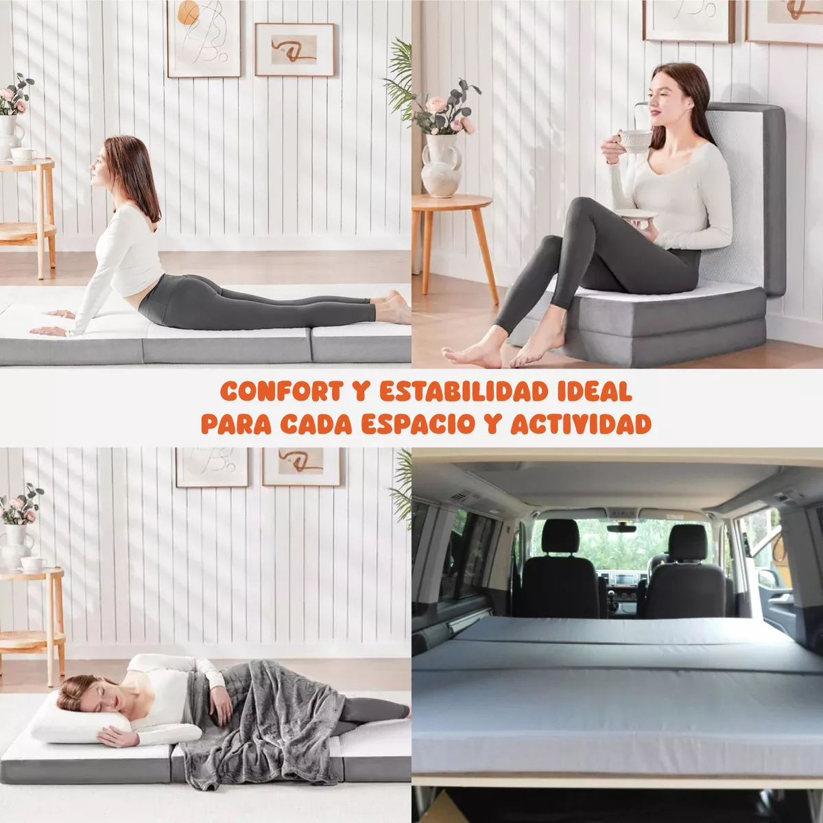 Foto 2 | Colchoneta Plegable Individual 80 Cm Con Maleta Transportadora Eo Safe Imports Esi-15052 Blanco