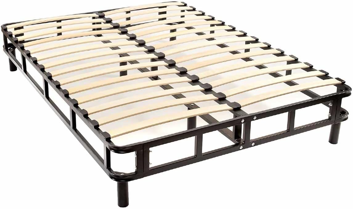 Base De Cama Queen Size Armable Hokins Láminas De Madera Flexibles Con Espacio De Almacenamiento