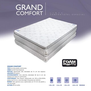 Foto 2 | Colchón Grand Comfort Beige Confortotal Especial