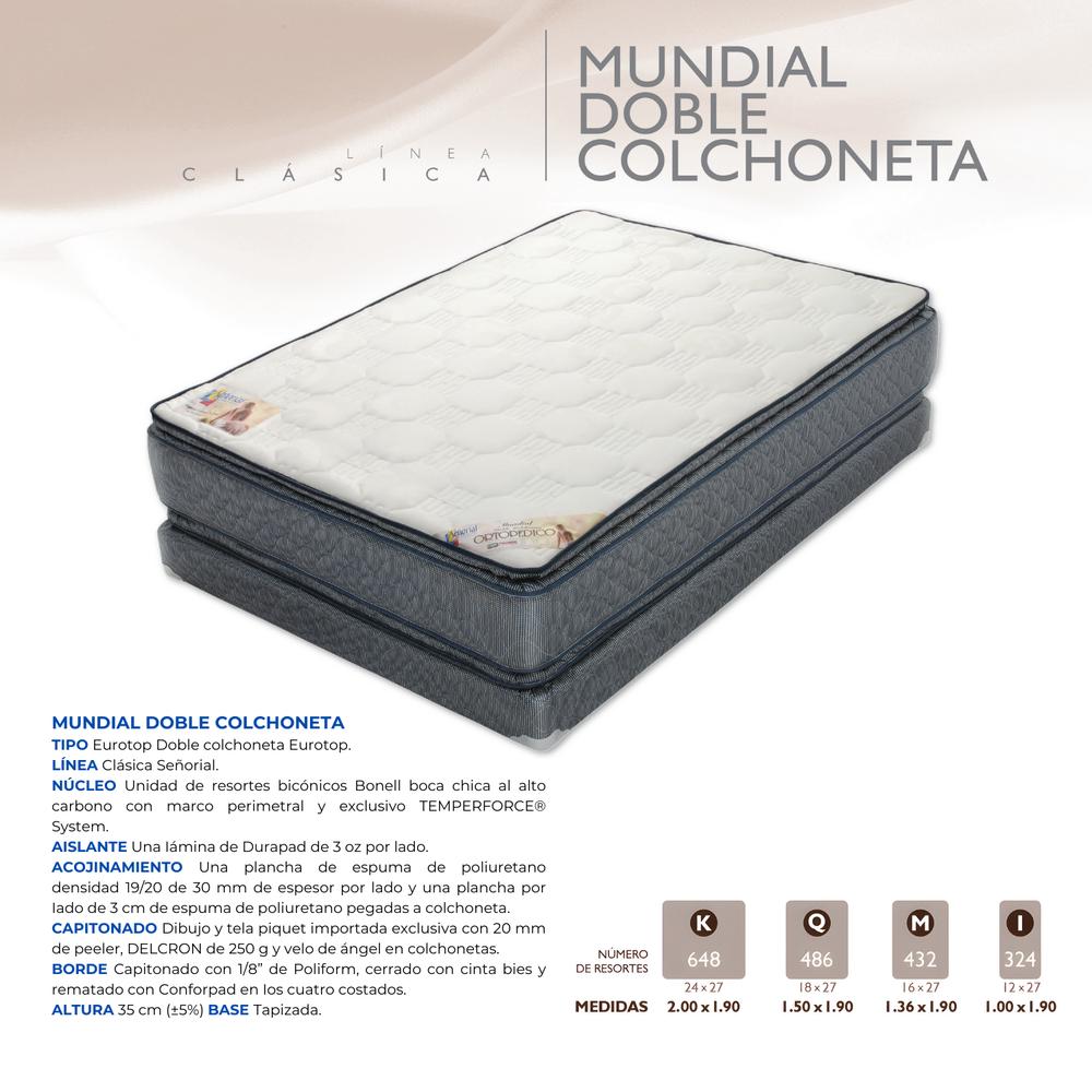 Foto 3 | Colchón Mundial Doble Colchoneta Beige Clásica