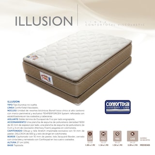 Foto 3 | Colchón Illusion Beige Confortotal Viscolastic