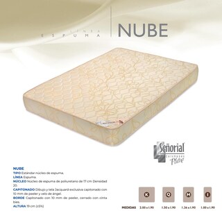 Foto 3 | Colchón Nube Beige Espuma