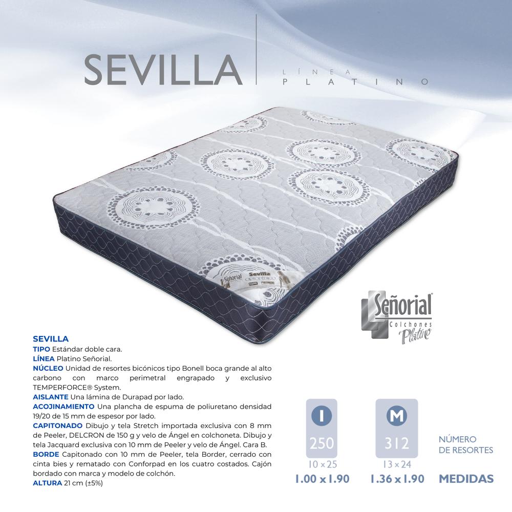 Foto 2 | Colchón Sevilla Blanco Platino Señorial