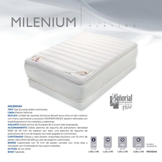Foto 3 | Colchón Milenium Blanco Platino Señorial