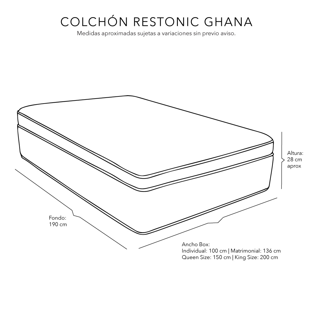 Foto 9 pulgar | Colchon Restonic Ghana + Almohada 2pack + Edredon Homy Queen Size