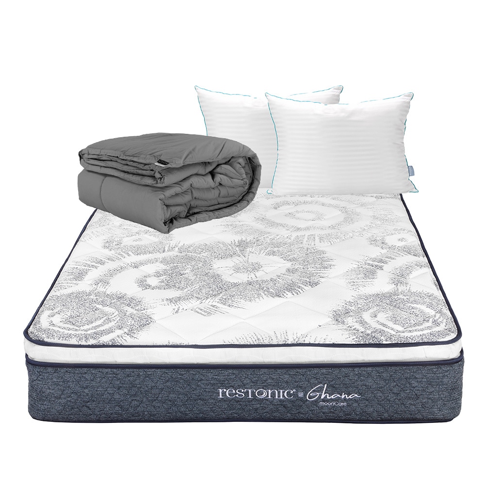 Colchon Restonic Ghana + Almohada Royal Twin + Edredon Homy Queen Size $5,749