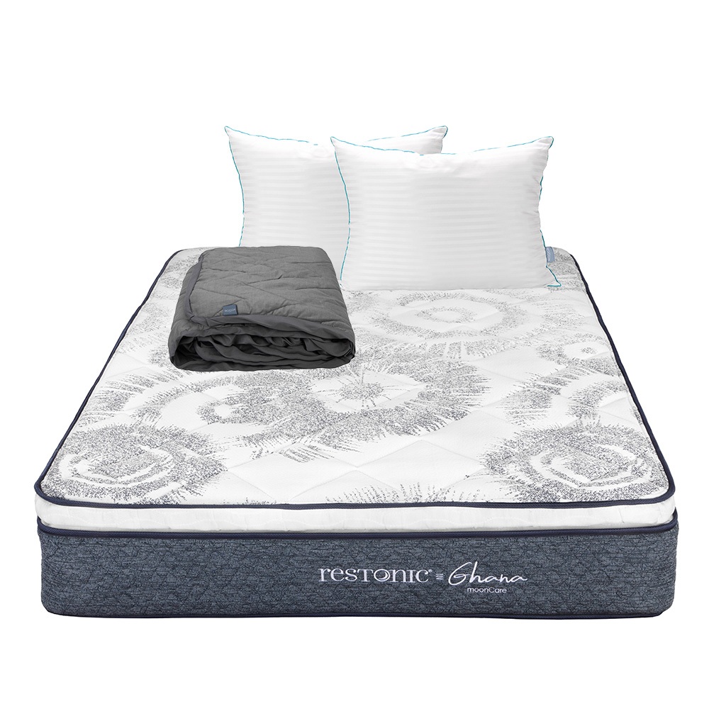 Colchon Restonic Ghana + Almohada Royal Twin + Protector Lux Individual