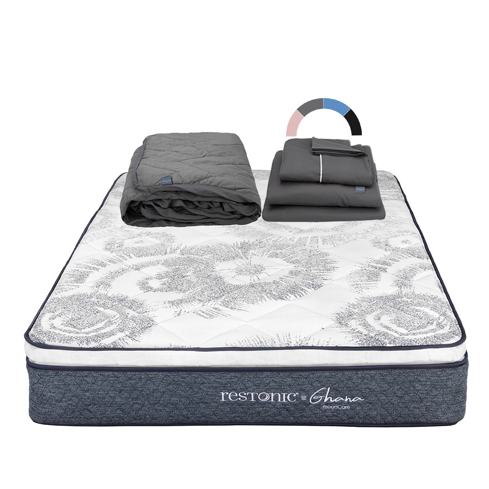 Colchón Restonic Ghana + Protector Lux + Sábanas Royal King Size $7,299