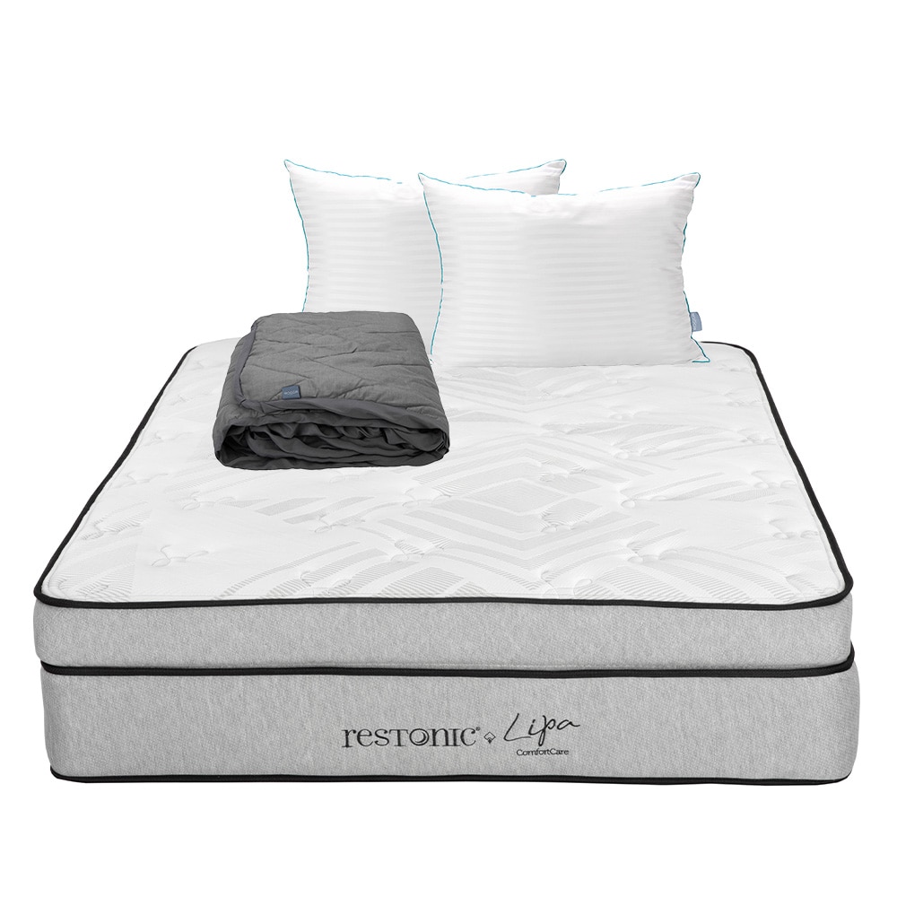 Colchon Restonic Lipa + Almohada Royal Twin + Protector Lux Queen Size $7,149