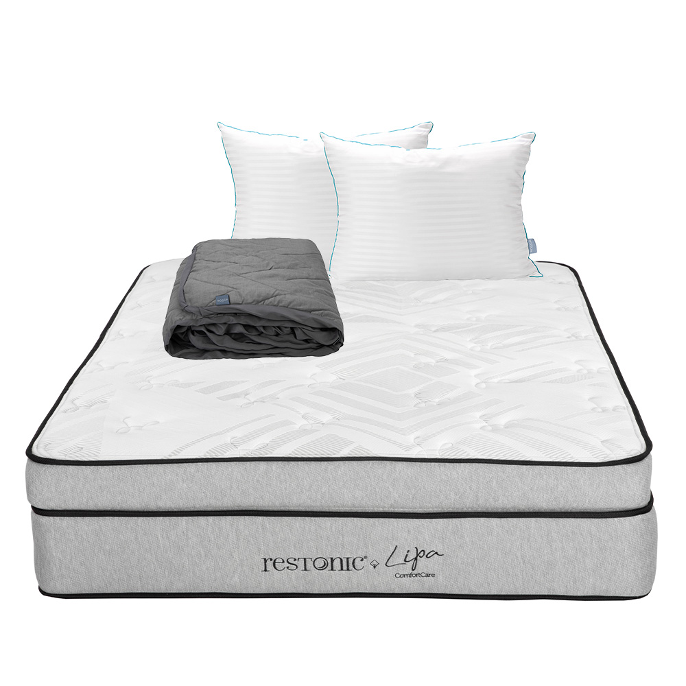 Foto 2 pulgar | Colchon Restonic Lipa + Almohada Royal Twin + Protector Lux Queen Size