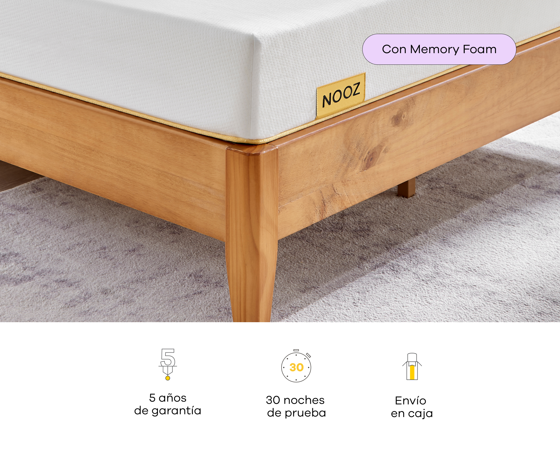 Foto 3 | Nooz, Colchón Individual Nooz Essential, 20cm, Colchón En Caja, Colchón Memory Foam, Colchones De Espuma, Hecho En