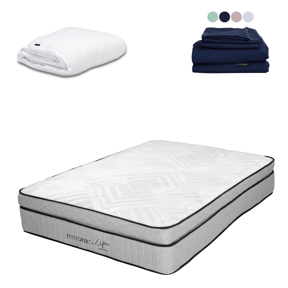 Colchon Restonic Lipa + Protector Cloud + Sabanas Softy King Size $9,149