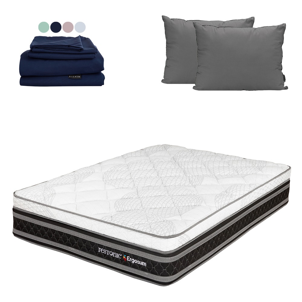 Colchon Restonic Ergosum + Almohada 2pack + Sabanas Softy Individual $4,949