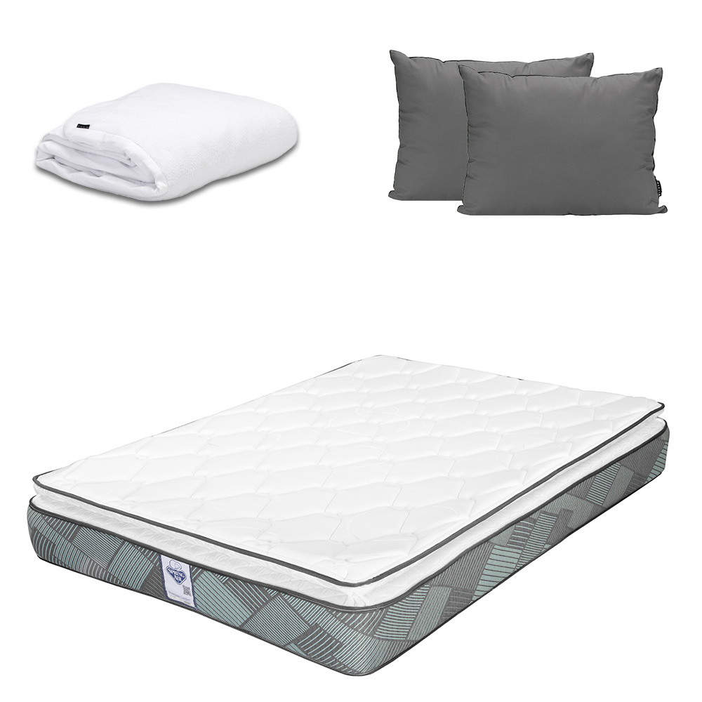 Colchón Spring Air Baggio + Almohada 2pack + Protector Cloud Matrimonial