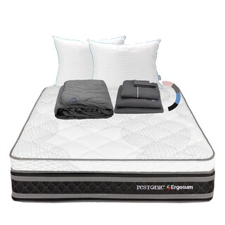 Foto 1 | Colchon Restonic Ergosum + Almohada Royal Twin + Protector Lux + Sabanas Royal Queen Size