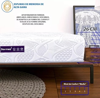 Foto 4 | Colchón Queen Size Dormez Confort Memory + 2 Almohadas Memory Foam Serta