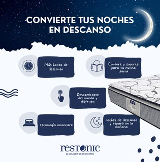 Foto 7 | Colchón Restonic E-confort Matrimonial Semi Firme