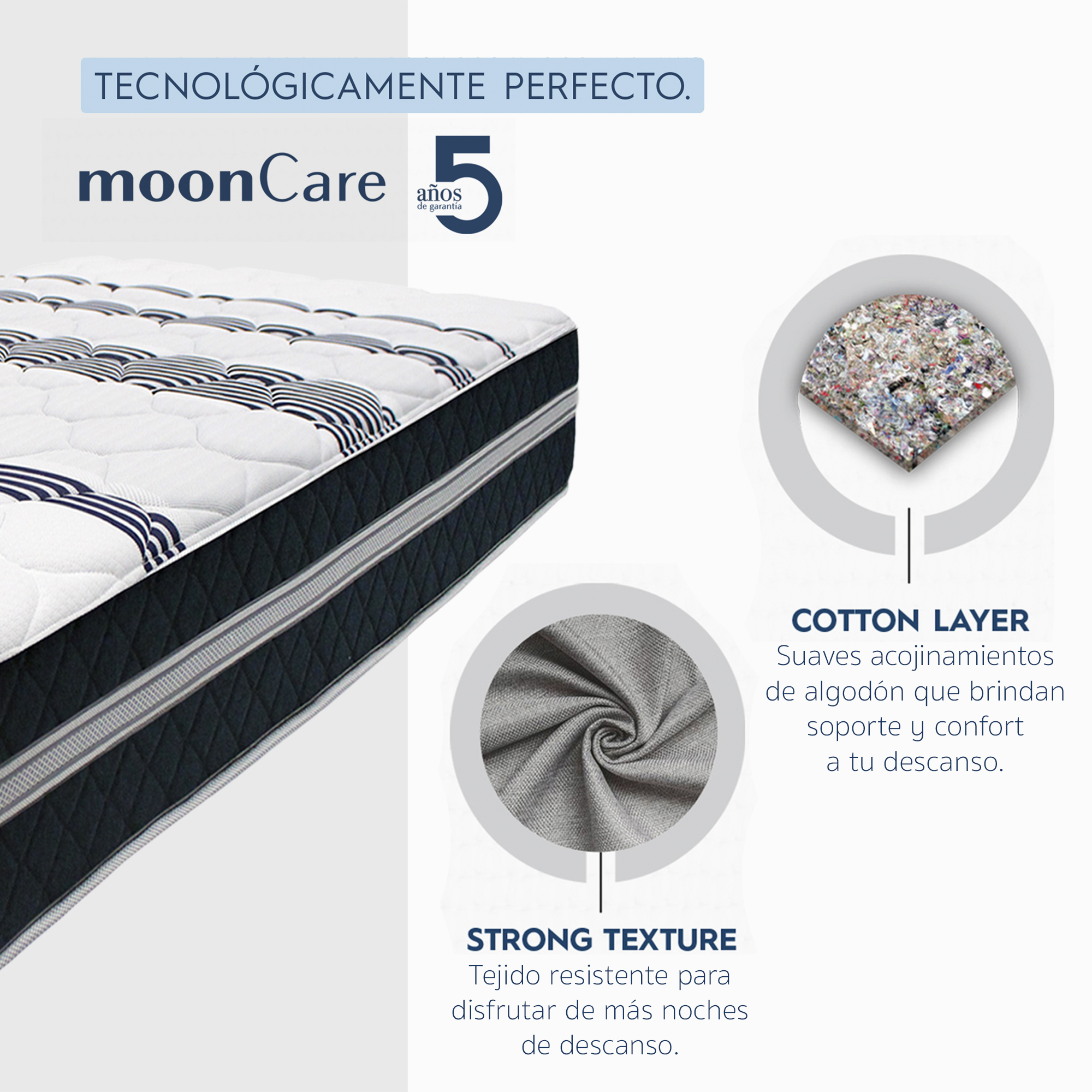 Foto 4 pulgar | Colchon Restonic Sally Mooncare Matrimonial Semi Firme