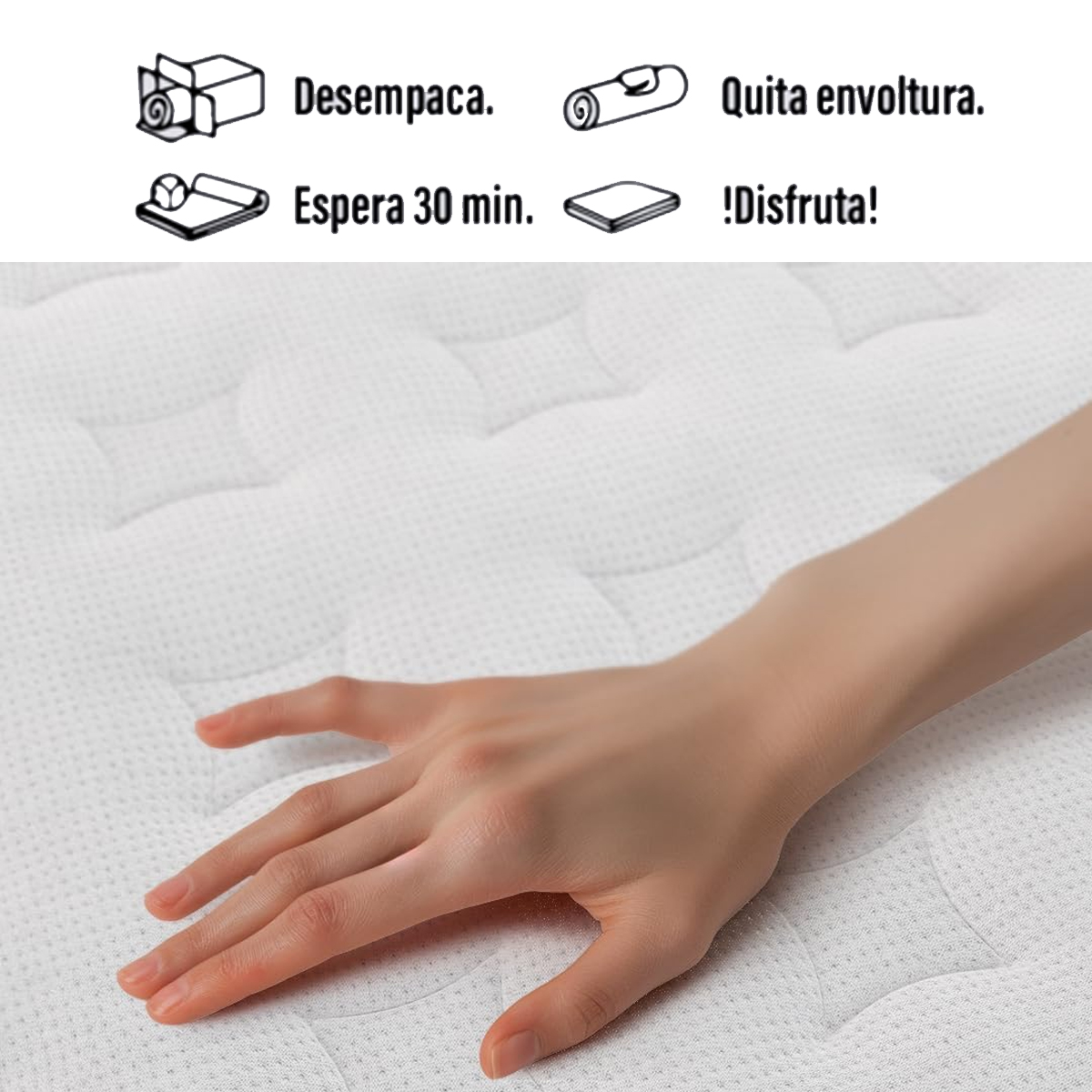 Foto 5 | Colchón Individual Con Resorte Ortopédico Y Memory Foam Expansión Rápidan Domuslife