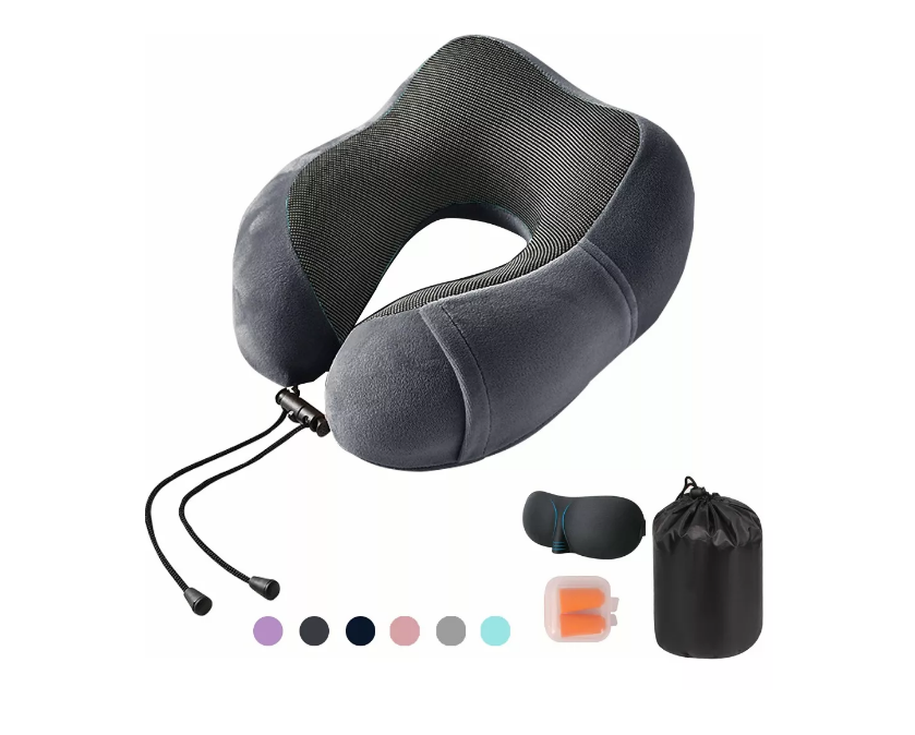 Foto 2 pulgar | Almohadas De Viaje Para Cuello 100% Espuma Viscoelástica Color Gris Wünd