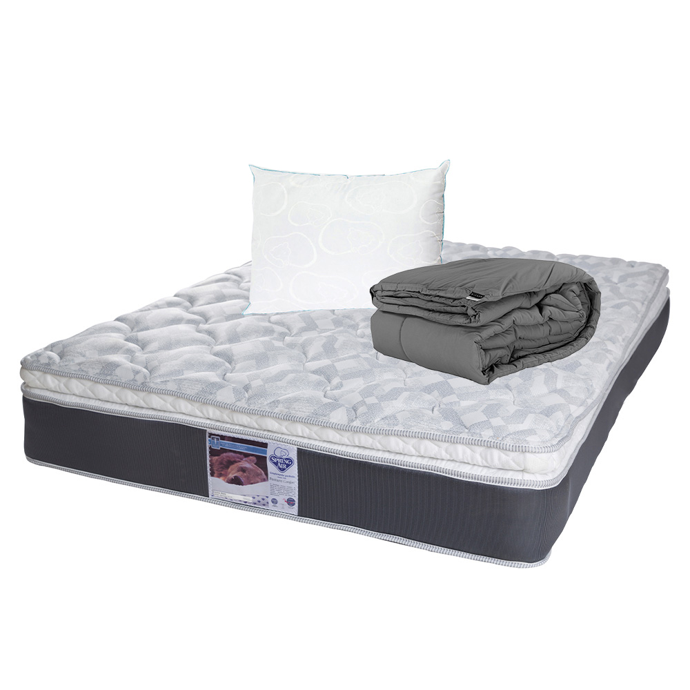 Colchón Marte Spring Air Individual + Almohada Oso+ Edredón