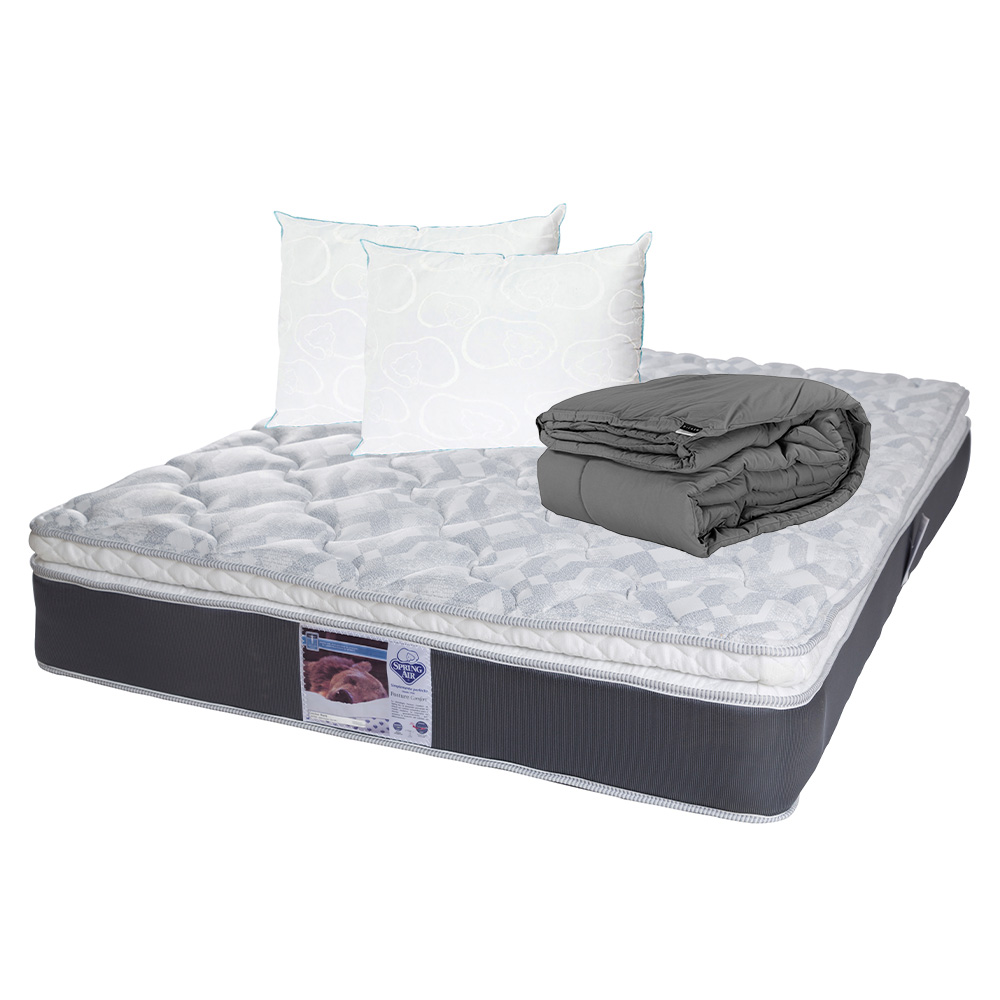 Foto 1 | Colchón Marte Spring Air King Size + 2 Almohadas Osos + Edredón