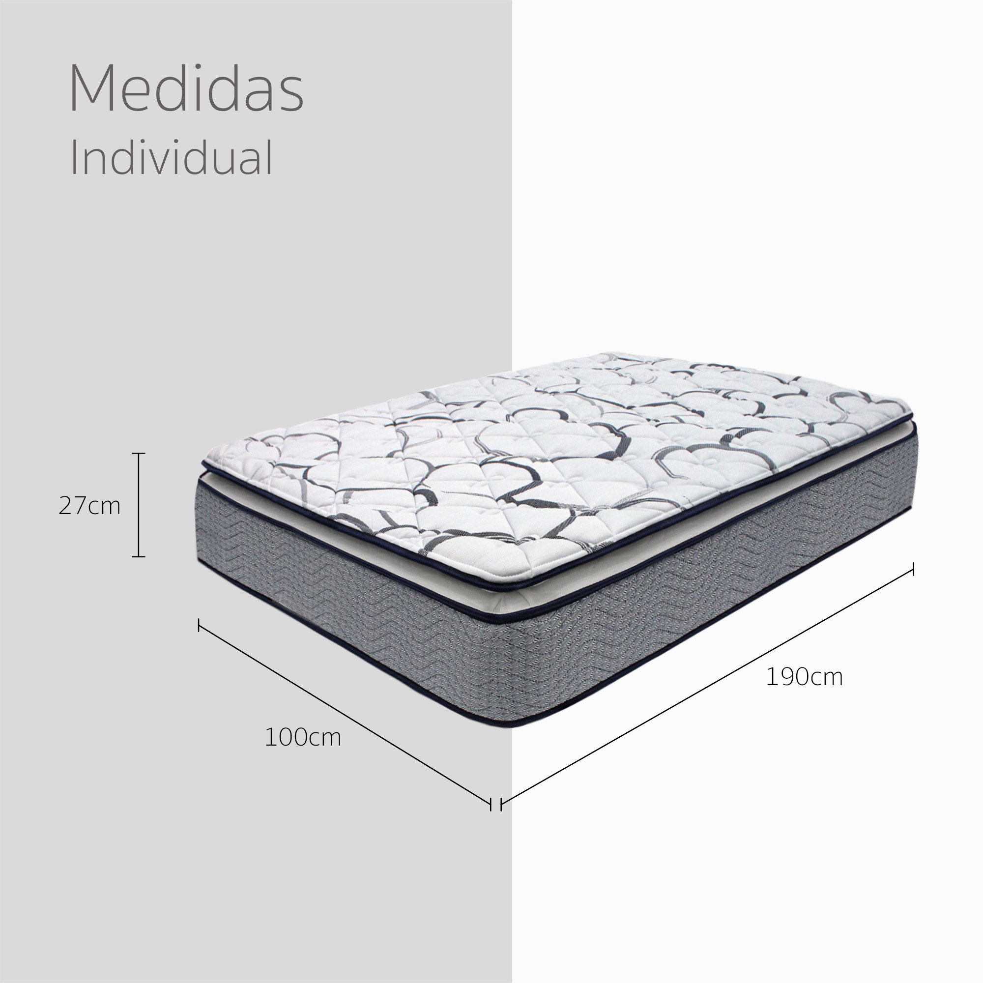 Foto 4 pulgar | Colchón Individual Semi Firme + Almohada Restonic + Box Individual