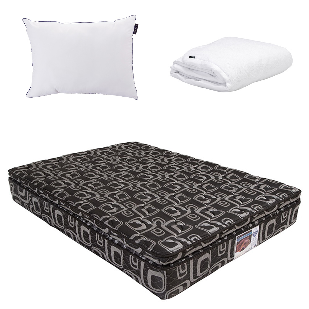 Colchón Spring Air Morgan Matrimonial + Almohada One + Protector Cloud