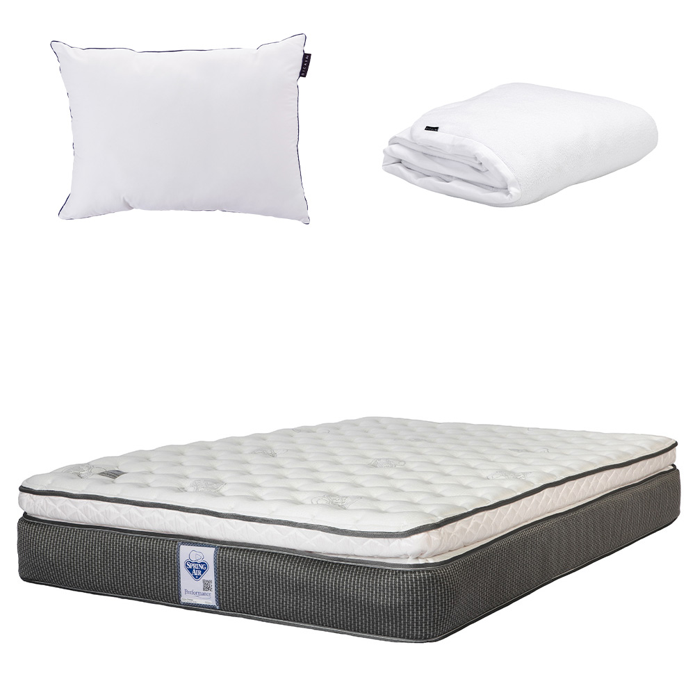 Colchón Spring Air Phantom Queen Size + Almohada One + Protector Cloud