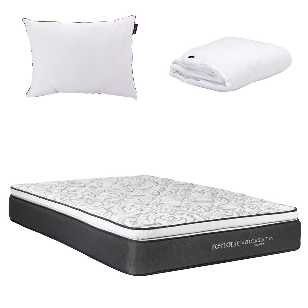 Colchón Dicasa Trini Queen Size + Almohada One + Protector Cloud