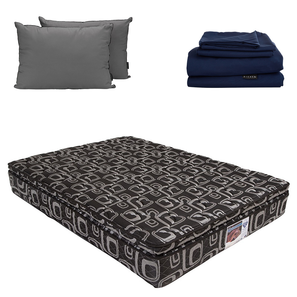 Colchón Spring Air Morgan Matrimonial + Almohada 2pack + Sábanas Softy