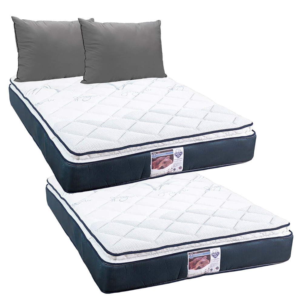 2 Colchones Spring Air Monaco Matrimonial + Almohada 2pack