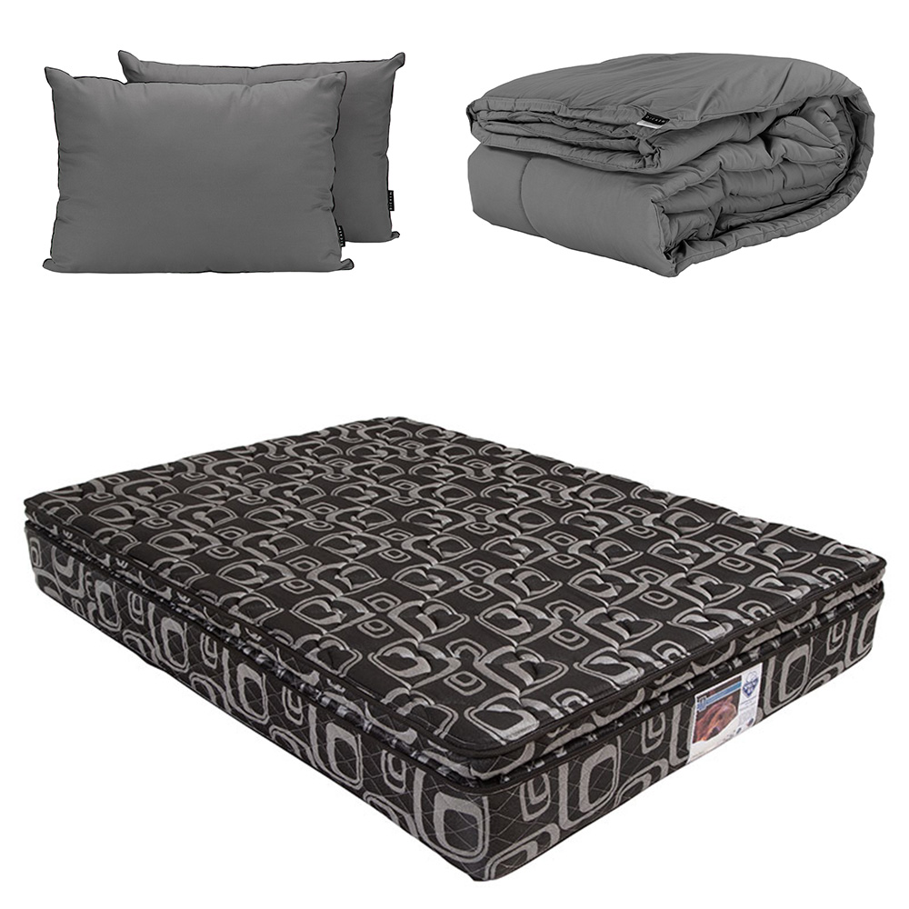 Colchón Spring Air Morgan Matrimonial + Almohada 2pack + Edredón Homy