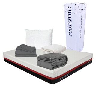 Foto 1 | Colchón Restonic Roll Matrimonial + Almohada Oso + Protector Ultra + Sábanas + Edredón
